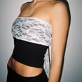 thumbnail image 2 of Top Sexy Sin Mangas Top corto sin espalda Slim Fit Sheer Lace Tops sin tirantes Traje diario (Blanco L) Ygjytge para Mujer Blanco T L, 2 of 6