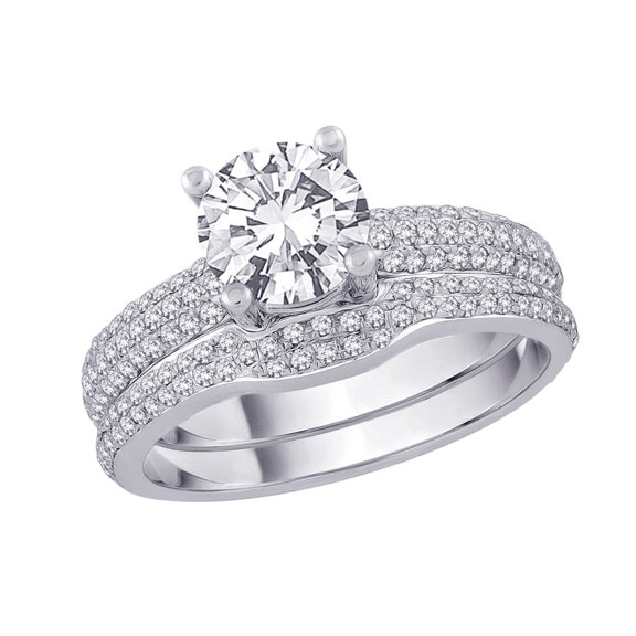 14K White Gold 1 1/2 ct. Diamond Bridal Engagement Set
