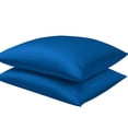 thumbnail image 5 of Lorviah 2 Pack Satin Pillowcases, Ultra Soft & Breathable 20"x26" Standard Size for Hair & Skin, Hypoallergenic Hidden Zipper Closure, Royal Blue, 5 of 6