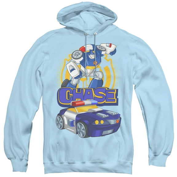 Transformers Chase Adult Pullover Hoodie Sweatshirt Light Blue