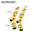 thumbnail image 4 of Vsdgher Striped Sunflower Daisy Print Thigh High Socks Extra Long Stretchy Sock Women Over Knee High Opaque Stocking Daily Wear, 4 of 5
