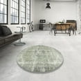 thumbnail image 4 of Ahgly Company Machine Washable Indoor Square Traditional Pale Silver Gray Area Rugs, 4' Square, 4 of 7
