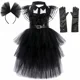 thumbnail image 2 of Vestido de tutú de Miércoles Addams para niñas, vestido de tul negro para fiesta de carnaval, disfraz de princesa de Halloween para carnaval, ropa para niños, 2 of 5