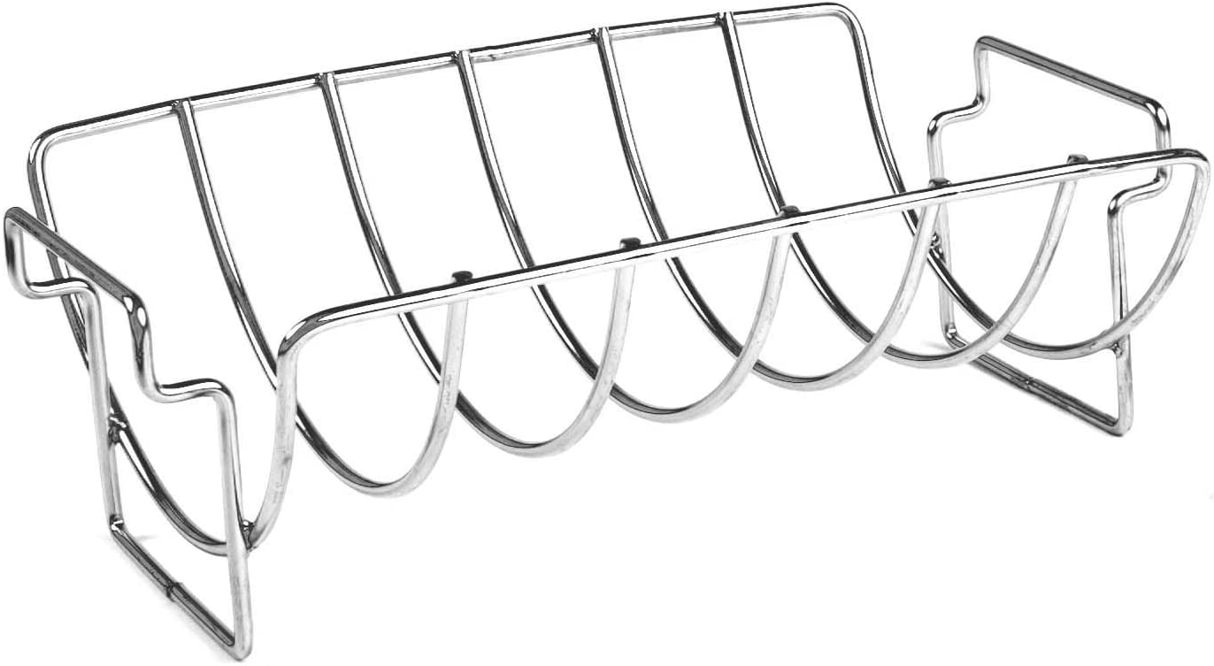 Charcoal Companion 14-Inch Stainless Steel Reversible Roasting and Rib Rack