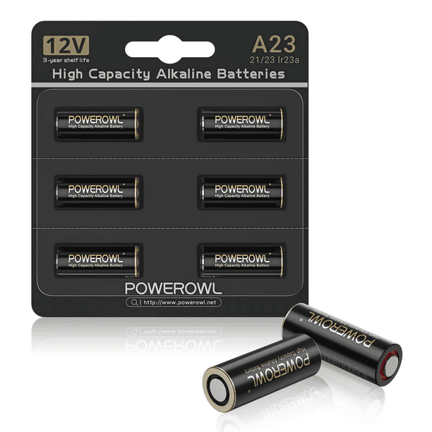 POWEROWL High Capacity A23 Batteries 6 Pack, Premium Alkaline 23A 12V