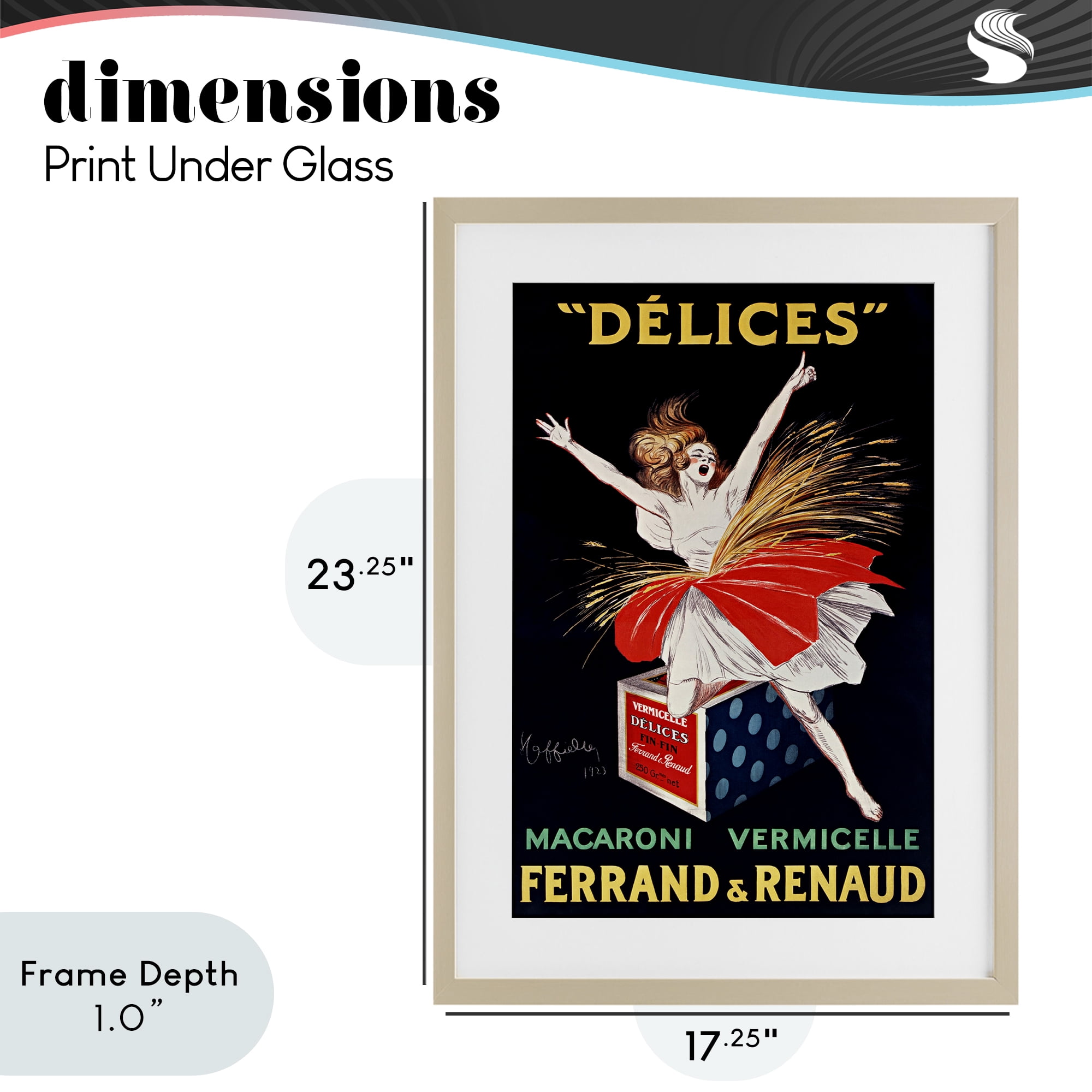 Stupell Industries Vintage Dancer Food Advertisement Birch Framed Print Under Glass, design by Leonetto Cappiello