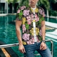 thumbnail image 6 of Hirioo Colorful Roses for Men's Baseball T-shirt Shirts Short Sleeve Casual Summer Button Stretch T Shirts,Size S-4XL-3X-Large, 6 of 7
