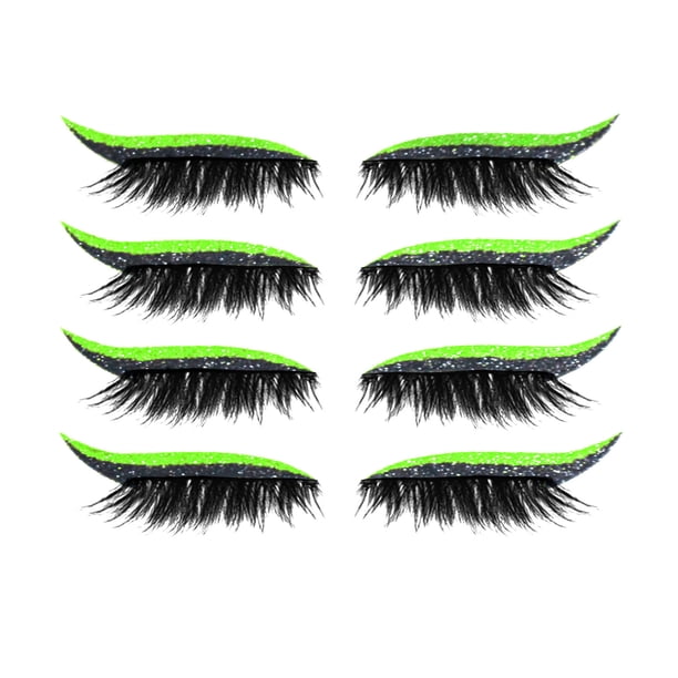 4 pares de pegatinas para pestañas postizas con sombra de ojos, fáciles de aplicar, sin pegamento.