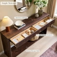 thumbnail image 5 of OKD 63 Inch Fluted Long Console Table for Entryway, Modern Entryway Table with 2 Large Drawers,Farmhouse Sofa Table Behind Couch for Living Room, Hallway, Dark Walnut, 5 of 7