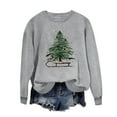 thumbnail image 4 of Womens Crew Neck Pullover Sweater Blouses ，Womens Xmas Graphic Sweatshirt Tops Christmas Tree Print Sweatshirt Fall Casual Trendy Sweatshirt Hooded Pullover Tops, 4 of 7