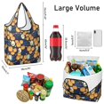 thumbnail image 3 of 5 Pack Foldable Shopping Bag,Happy Halloween Pumpkin Pattern Reusable Grocery Bags with Pockets,Large Reusable Tote Bags with Handles Waterproof & Lightweight, 3 of 6