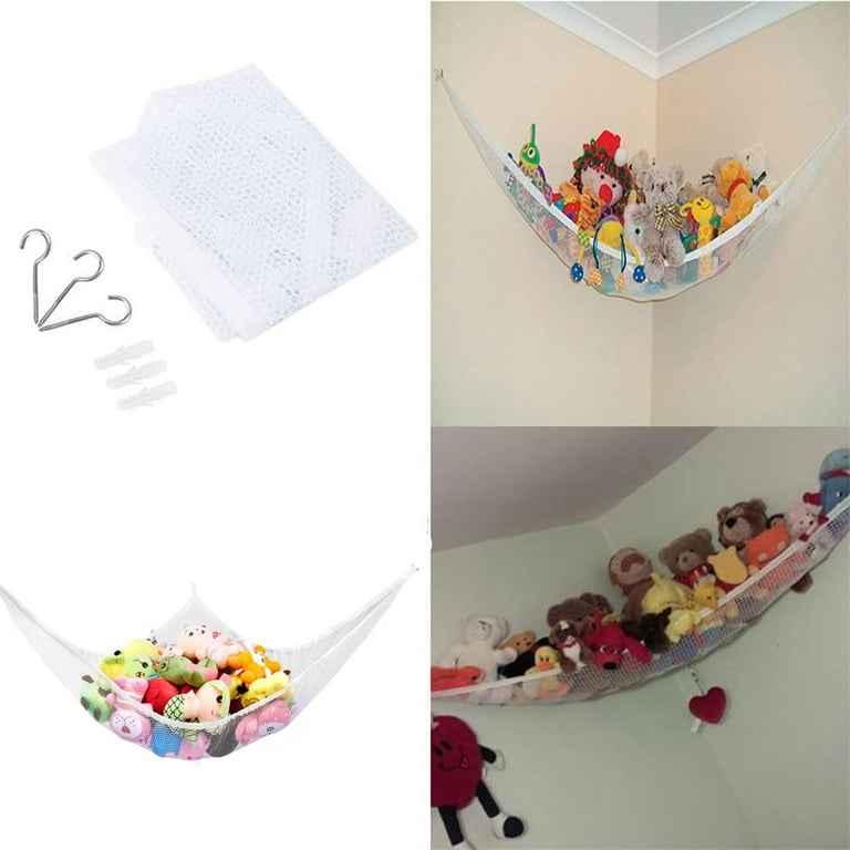 Hammock Toy Net Organizer Corner Stuffed Animals Kids Hanging/Bath Toys Storage, Size: 140*100*100cm, White
