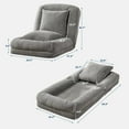 thumbnail image 3 of Lazy Sofa Bed,Adjustable Human Dog Bed Floor Chair for Adults,Convertible Sleeper Chair Comfy Small Couch with Pillows & 5 Adjustable Position for Living Room Bedroom Office, 3 of 7