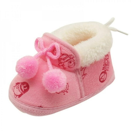 

Hazel Tech Winter Sweet Newborn Baby Girls Princess Winter Boots First Walkers Soft Soled Infant Toddler Kids Girl Footwear Shoes S2