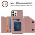 thumbnail image 4 of Creative Business PU Leather Phone Case for iPhone 12 11 Pro Max Plus Mini with Card Holder Case Card Slots Bracket Function Durable Shockproof Cover Blue, 4 of 8