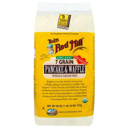 Bob's Red Mill, Organic, 7 Grain Pancake & Waffle Whole Grain Mix, 26 oz (pack of