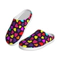 thumbnail image 2 of Lsque Colorful Hearts Pattern Womens Comfort Cotton on Scuff With Memory Foam and Anti-skid Sole Slipper-44/45, 2 of 7