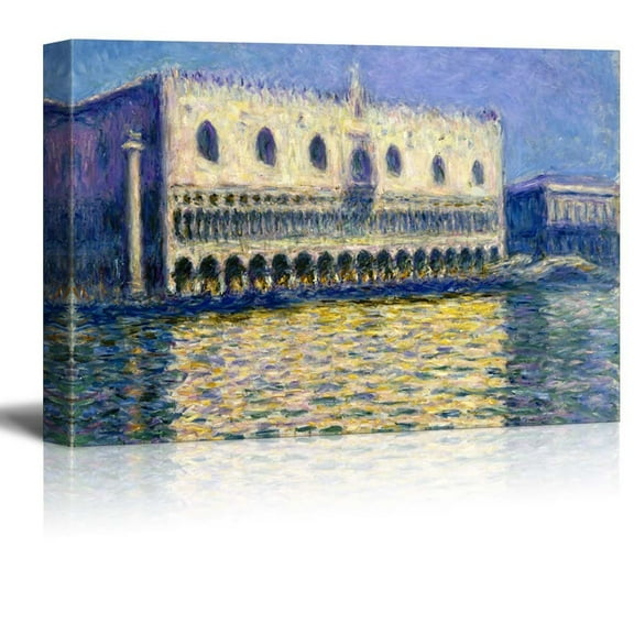 wall26 The Doge's Palace (Le Palais Ducal) by Claude Monet - Impressionist Modern Art - Canvas Art Home Art - 16x24 inches