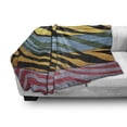 thumbnail image 2 of Zebra Print Soft Flannel Fleece Blanket, Colorful Zebra Print on Hardwood Timber Creative Contemporary Art Print, Cozy Plush for Indoor and Outdoor Use, 60" x 80", Green Yellow Black, by Ambesonne, 2 of 5