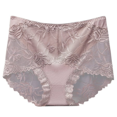 

Ruidigrace Fashion Women Underwear Brief Transparent Lace Panties Big Size Cotton Hollow Breathable Quality