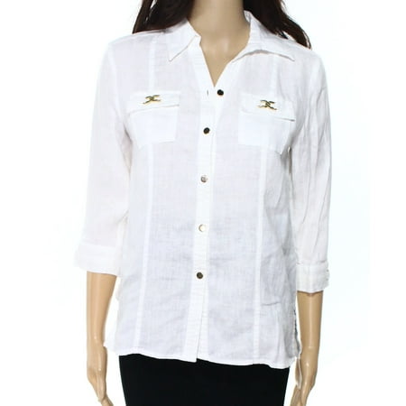 button jm 2p linen petite womens shirt down dialog displays option additional opens zoom