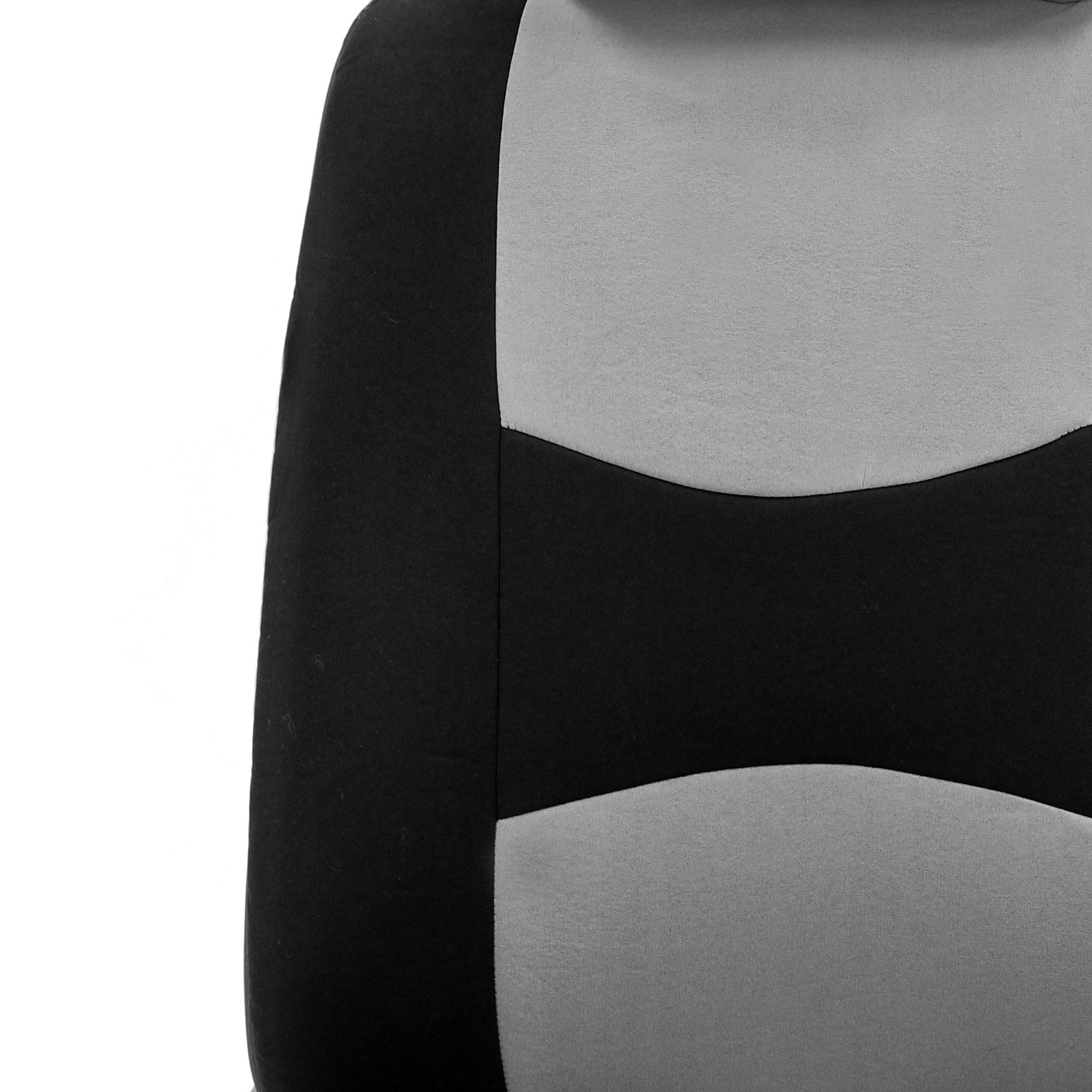 FH Group Universal Fit Cloth Car Seat Covers, Built-in Seat Belt Front Set - Gray FB351102GRAY