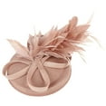 thumbnail image 2 of YVNAURA Women's Fascinator Hat Flower Mesh Ribbons on a Headband, Handmade Vintage Tea Party Headwear, Derby Cocktail Headpiece for Wedding Church Prom, Pink, One Size, 2 of 9