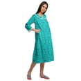 thumbnail image 3 of Moomaya Cotton Sleepwear For Ladies Printed Round Neck Button Placket Nightdress, 3 of 6