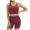 ☪056-Wine, variant on Nuoqisi Women's Seamless Knit Fashion Solid Color Yoga Wear Running Sport Set - Racerback Bra and Fitness Pants Two-Piece for Athletic Training