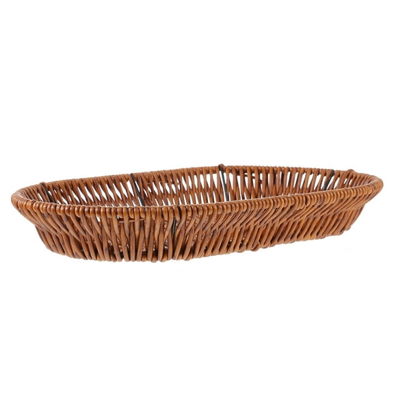 TABLETREANDS Oval Imitation Rattan Storage Basket 1Pack 11x7x2in