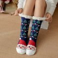 thumbnail image 3 of Sonducket Calcetines cálidos navideños para mujer, lindos dibujos animados de felpa, Otoño Invierno, cómodos, cómodos, antideslizantes, calzado para Medias Papá Noel azul Sonducket AP013038-05, 3 of 6