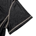 thumbnail image 4 of Men's Casual Shirt Short Sleeve Polycotton Button Pullover Round Neck Solid Color Casual Daily Streetwear Beach Vacation | Zenithor,Black L, 4 of 9