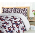 thumbnail image 5 of Ambesonne Airplane Duvet Cover Sets, Grid Inspired Background, 2-King, Dark Sky Blue Burgundy, 5 of 7