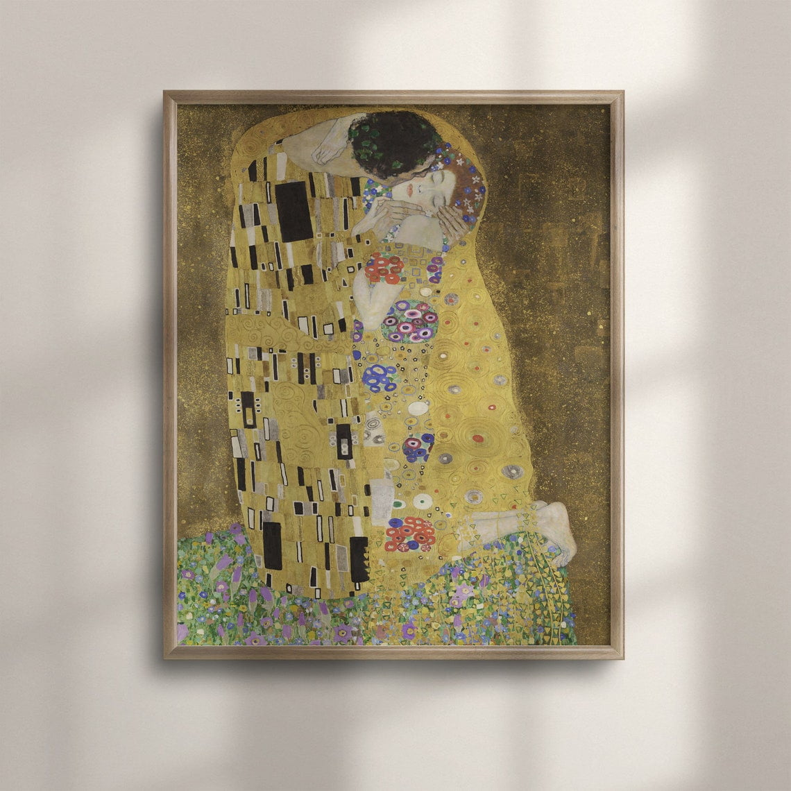Gustav Klimts The Kiss Abstract Reproduction Wall Art Print Modern Living Room And Office Decor