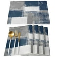 thumbnail image 3 of Oil Painting Abstract Geometric Blue Table Runner Home Wedding Table Mat Centerpieces Decoration Party Dining Long Tablecloth, 3 of 7