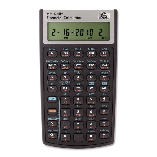 Calculadora financiera HP 10bII+ LCD de 12 dígitos