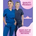 thumbnail image 3 of MISS POPULAR Scrubs Medical Uniform Set, Top and Pants Scrub Set, 3 of 5
