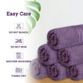 thumbnail image 6 of Casa Lino 26Pcs Washcloths (12" x 12") - 100% Cotton, 400GSM, Ultra Soft & Highly Absorbent (Purple), 6 of 6