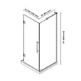 thumbnail image 4 of OVE Breeze 32 x 32 Corner Frameless Hinge Shower Door Kit Satin Nickel, 4 of 14