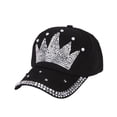 thumbnail image 2 of Ayyufe Fashion Women Crown Faux Pearl Rhinestone Baseball Cap Snapback Outdoor Sun Hat, 2 of 3