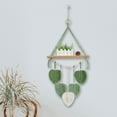 thumbnail image 3 of Macramé para colgar en la pared, tapiz, macetero, soporte, estante colgante de pared, estante flotante de exhibición de madera para apartamento, 3 of 6