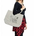 thumbnail image 2 of Zodiac Taurus Shopping Bag, Hand Drawn Style Bull Outline with Horoscope Sign Monochrome Design, Eco-Friendly Reusable Bag for Groceries Beach and More, 15.5" X 14.5", Cream, by Ambesonne, 2 of 2