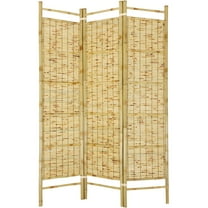 Oriental Furniture 6 ft. Tall Burnt Bamboo Shoji Screen - 3 Panel