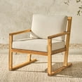 thumbnail image 3 of Walker Edison Modern Solid Wood Geometric Outdoor Club Chair, Natural, 3 of 19