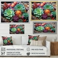thumbnail image 4 of Designart "Desert Gem Green Orange Succulents I" Floral Floater Framed Wall Decor, 4 of 7