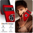 thumbnail image 2 of KOMI for Google Pixel 7 Pro Case, Slim Fit Case for Pixel 7 Pro with Invisible Ring Kickstand, [Military Grade Drop Tested] Dual Layer Shockproof Protective Phone Case for Pixel 7 Pro 6.7", Red, 2 of 5