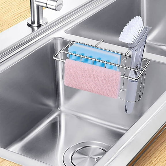 Kitchen Drainer Kitchen Sponge Holder for Sink Sink Organizer Caddy Brush Soap Drainer Rack Premium Stainless Steel Kitchen Accessories Clearance