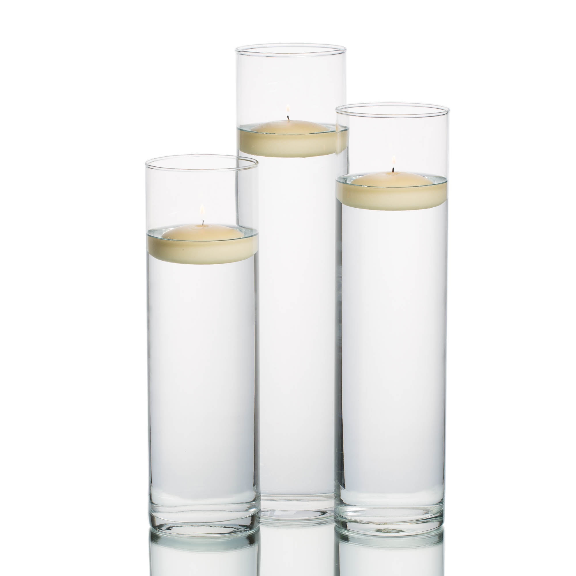3SETS of 3Piece Cylinder Vases Wedding Glass Table Centerpiece Candle holders 