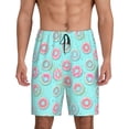 thumbnail image 1 of Balery Colorful Sweet Donuts Pantalones cortos de pijama de punto de algodón para hombre con cinturilla y bolsillos-4X-Large, 1 of 6