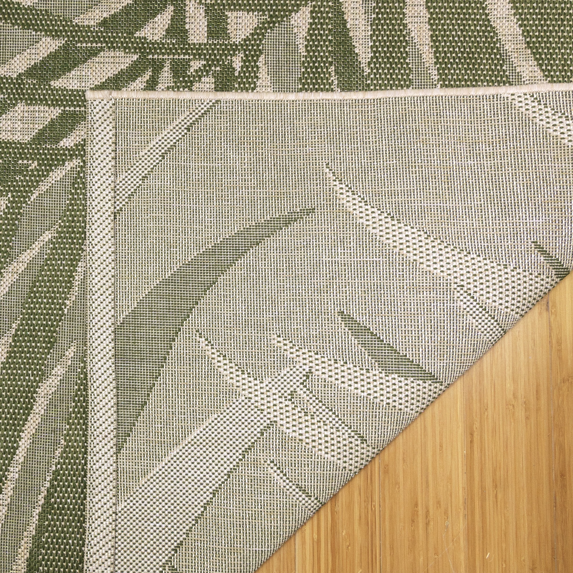Gertmenian Paseo Paume Coastal Floral Palm and Sand Outdoor Area Rug, 9x13